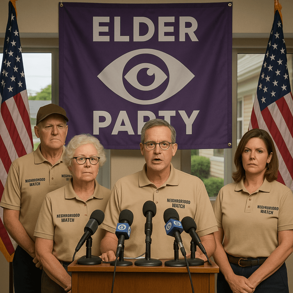 Neighborhood watch members at press conference